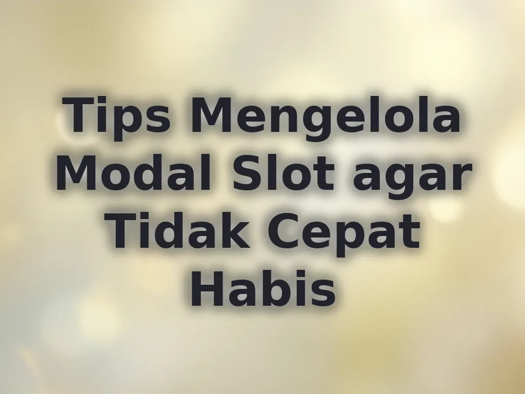 Tips Mengelola Modal Slot agar Tidak Cepat Habis